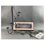 Metal Candle Holder, Welcome Sign & More