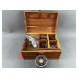 Cedar Wood Jewelry Box With Costume Pieces