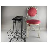 Ice Cream Shop Wire Chair W Wine Rack & More