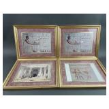 Set of Four Framed Historical Art Prints