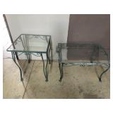 Repainted Glass Top Metal Patio Tables