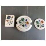 Mother of Pearl Coaster & Trinket Set