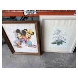 Framed Watercolor & Mickey Mouse Print
