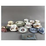 Wedgwood, Porcelain Tea Sets & Misc Coins