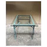 Glass Top Painted Wrought Iron Table