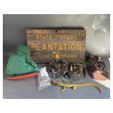 Vtg State Forest Wooden Sign, Bunny Boots & Mire