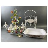 Chandelier Magazine Rack, Corning-ware & More