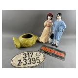 Ceramic Fish Bowl Decor, Metal Signs & More