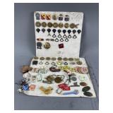 Vintage Military Pin Collection & Trinkets