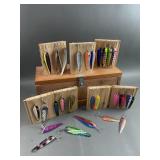 Diamond King Fishing Lures, Wooden Box Organizer