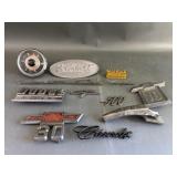 Vintage Car Emblems & Ford Dash Clock