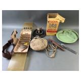Vintage Canteen, Fishing Lures w/Box & More