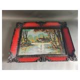 Elaborate Vintage Framed Cross Stitch