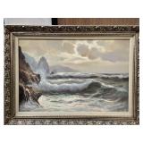 Rough Waters Framed Signed Rolli Painting