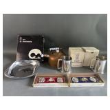 Vintage Copper Tea Kettle, Sheffield Cups, & More