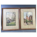 Sweet Retro Watercolor Signed Marc