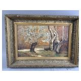 Vtg Ornate Signed Framed Oil Landscape