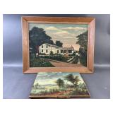 Wunsch Signed Country House Painting & More