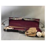 Hunting Bow, Pool Stick & Glove