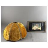 Art Deco Victorian Couple Tray & Velvet Shade