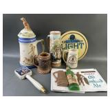 Pabst & Schlitz Beer Signs & Vintage Steins