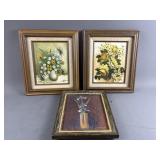 Signed & Framed Floral Art Painting