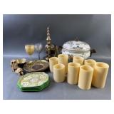 German Enamel Cookware, Brass Decor & More