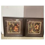 Pair of Framed Floral Art