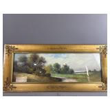 Vtg Ornate Frame & Swinburn Landscape Art