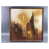 Abstract MCM Painting Signed Brent
