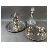 Vintage Crystal Godinger Decanter & Tea Set