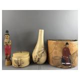 Modern Burned Wood Vase, Box & More