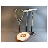 Vtg Head Tennis Racket & Promo Cadillac Croquet