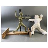 Wax Warrior Woman Plaster Case Cast & Two Pieces