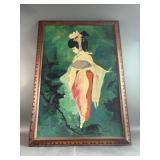 Framed & Signed Asian Woman Painting