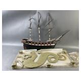Wax Dragon To Cast & Wooden Handmade Boat