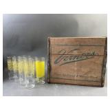 Bacardi Limï¿½n Cocktail Glasses &Vernors Wood Crate