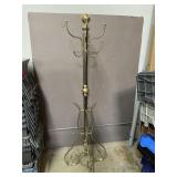 Vtg MCM Brass Coat & Hat Rack