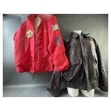 NRA Leather Jacket & Vintage Windbreaker