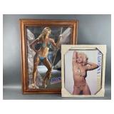 Vtg Busch Beer & Madonna Framed Posters