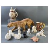 Resin Figurines, Avon Stein, Copper Ore & More