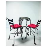 Wrought Iron Tall Bistro Table & 2 Chairs