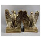 Vtg Metal American Eagle Bookends
