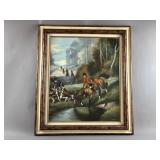Framed English Fox Hunting Scene