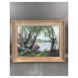 Framed Seascope Oil Pastel
