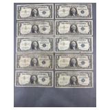 10 Silver Certificates 1957