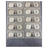 10 Silver Certificates 1957