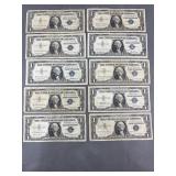 10 Silver Certificates 1957