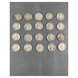 20 Silver Washington Quarters