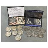 16 Kennedy Half Dollars 1966 - 1974